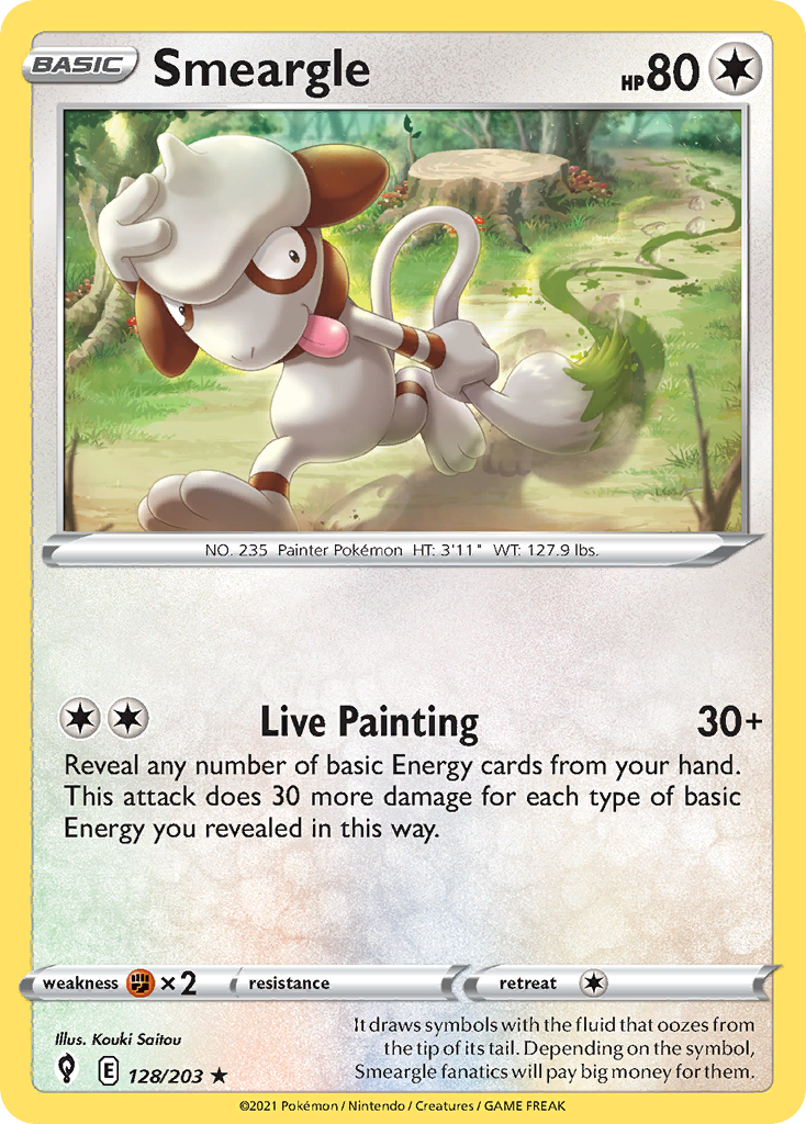 Smeargle (128/203) - [Reverse Holo] Evolving Skies (EVS)