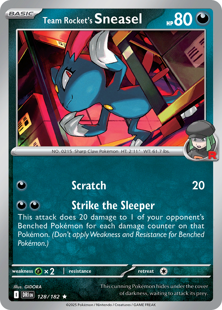 Team Rocket's Sneasel (128/182) - [Reverse Holo] Destined Rivals (DRI)