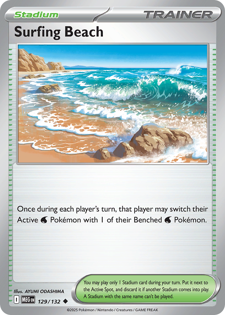 Surfing Beach (129/132) - [Reverse Holo] Mega Evolution (MEG)