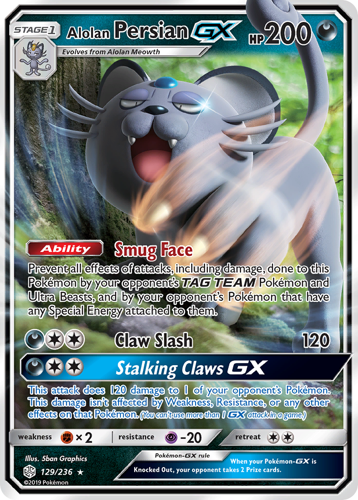 Alolan Persian-GX (129/236) - [Holo Foil] Cosmic Eclipse (CEC)