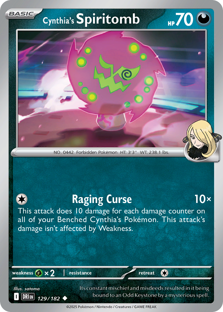 Cynthia's Spiritomb (129/182) - [Reverse Holo] Destined Rivals (DRI)