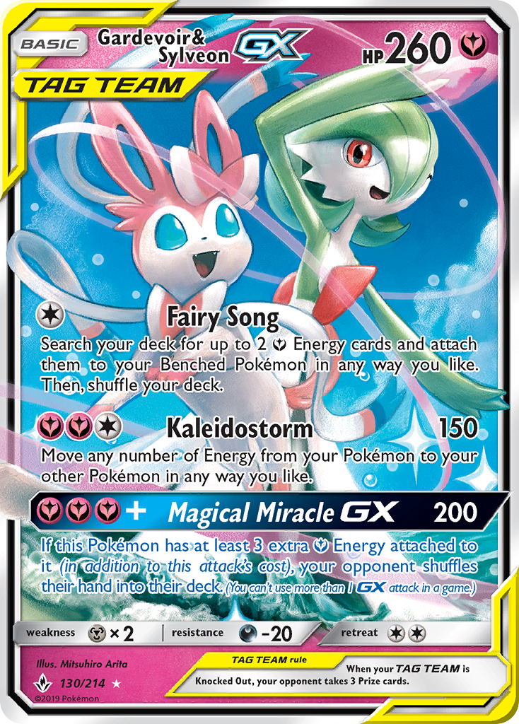 Gardevoir & Sylveon-GX (130/214) - [Holo Foil] Unbroken Bonds (UNB)
