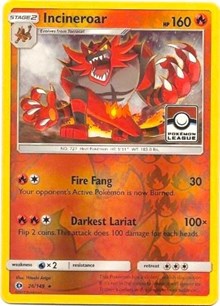Incineroar - 26/149 (Pokemon League) (26) - League & Championship Cards (PR)