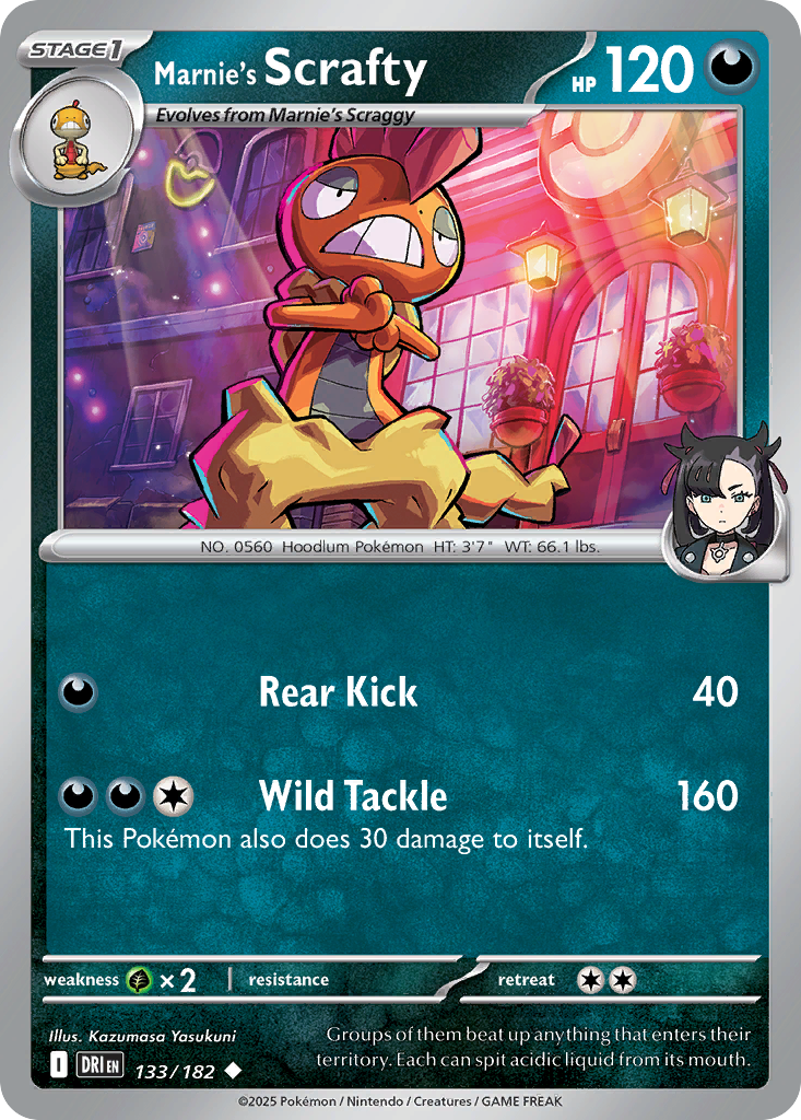 Marnie's Scrafty (133/182) - [Reverse Holo] Destined Rivals (DRI)