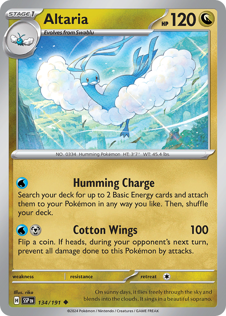 Altaria (134/191) - [Reverse Holo] Surging Sparks (SSP)