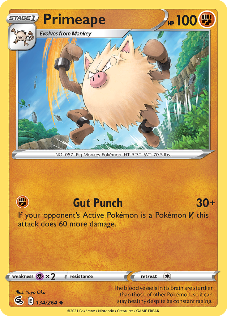 Primeape (134/264) - [Reverse Holo] Fusion Strike (FST)