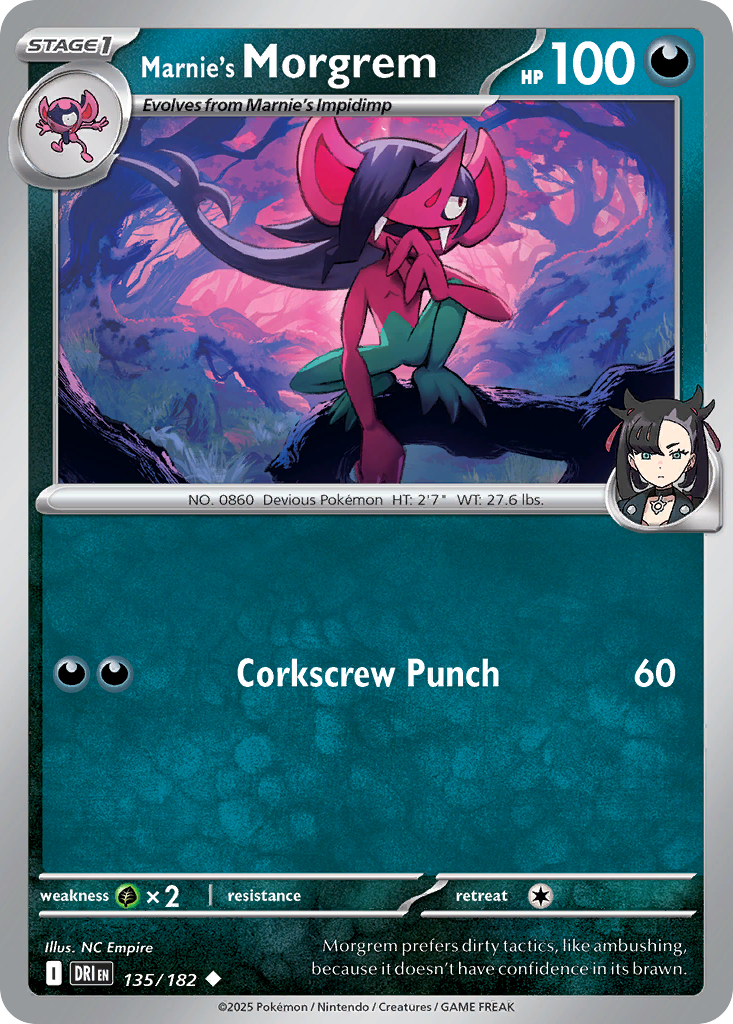 Marnie's Morgrem (135/182) - [Reverse Holo] Destined Rivals (DRI)