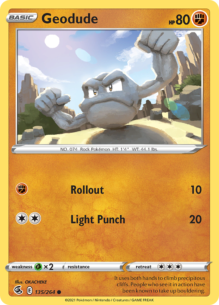 Geodude (135/264) - [Reverse Holo] Fusion Strike (FST)