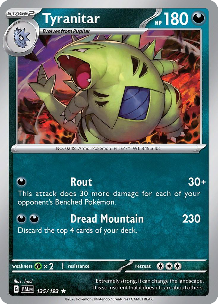 Tyranitar (135/193) - [Holo Foil] Paldea Evolved (PAL)