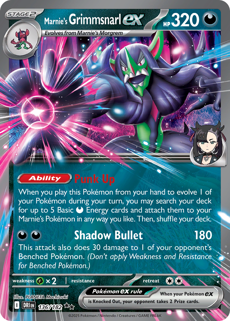 Marnie's Grimmsnarl ex (136/182) - [Holo Foil] Destined Rivals (DRI)