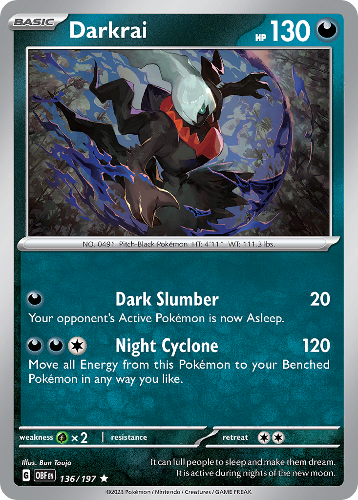 Darkrai (136/197) - [Reverse Holo] Obsidian Flames (OBF)
