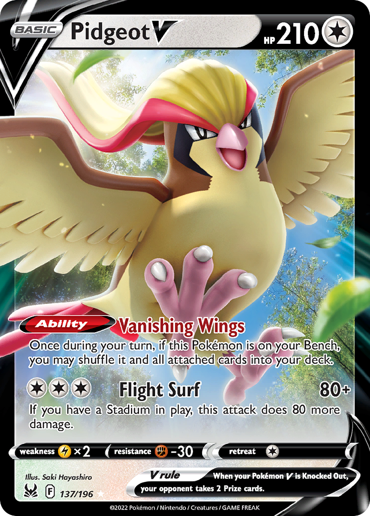 Pidgeot V (137/196) - [Holo Foil] Lost Origin (LOR)