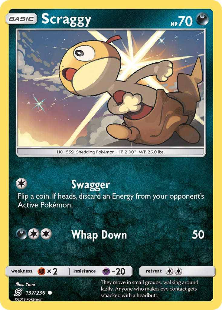 Scraggy (137/236) - [Reverse Holo] Unified Minds (UNM)