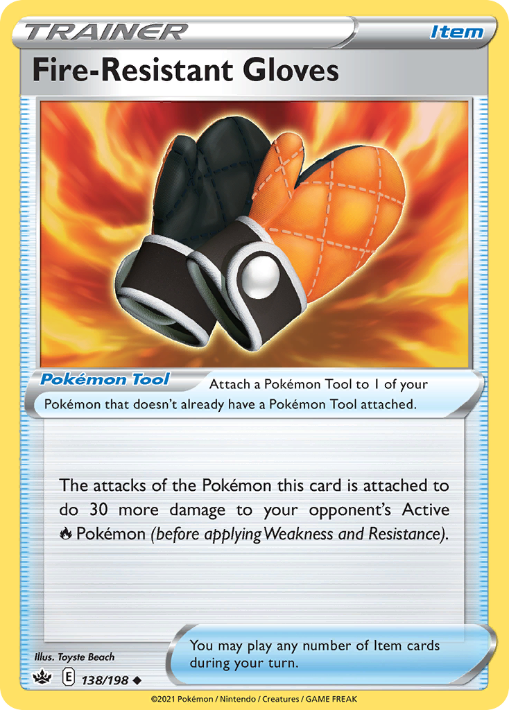 Fire-Resistant Gloves (138/198) - [Reverse Holo] Chilling Reign (CRE)