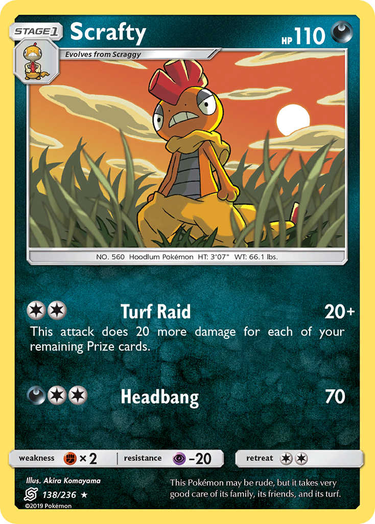 Scrafty (138/236) - [Reverse Holo] Unified Minds (UNM)
