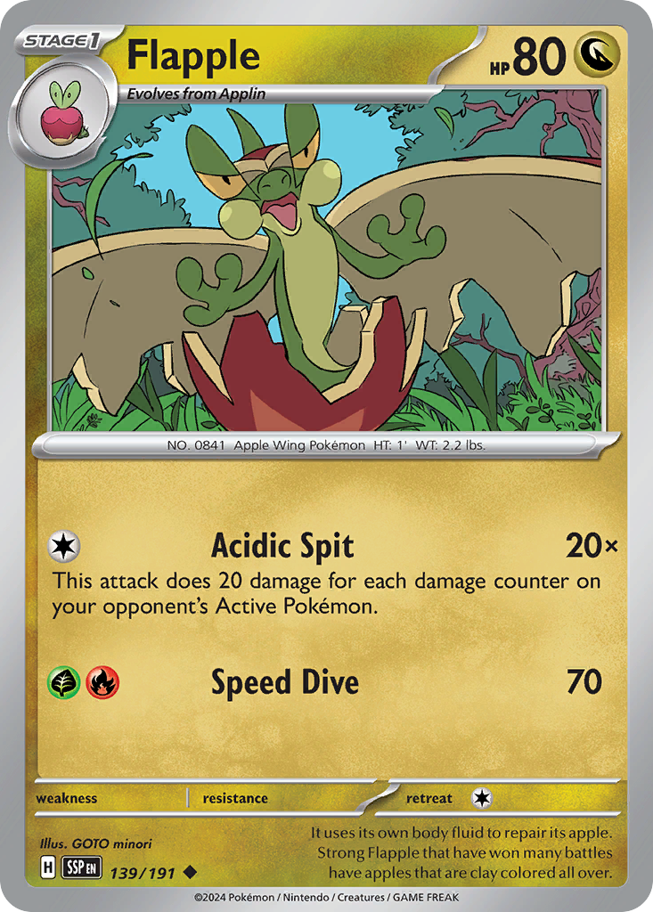 Flapple (139/191) - [Reverse Holo] Surging Sparks (SSP)