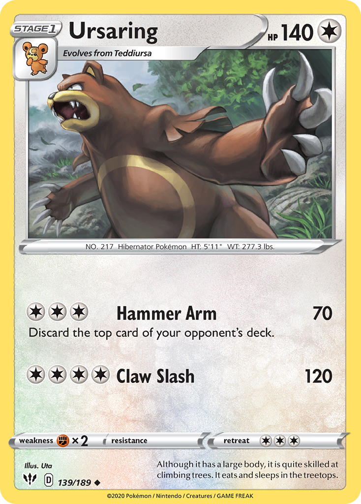 Ursaring (139/189) - [Reverse Holo] Darkness Ablaze (DAA)