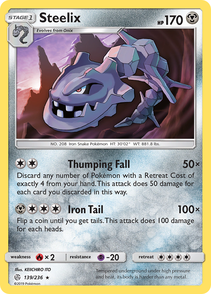 holographic steelix pokemon card Steelix 139/264: Fusion Strike Holo Near Mint Pokemon TGC