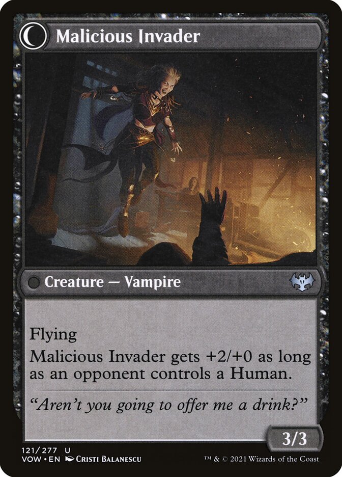 Innocent Traveler // Malicious Invader (121) - Innistrad: Crimson Vow (VOW)