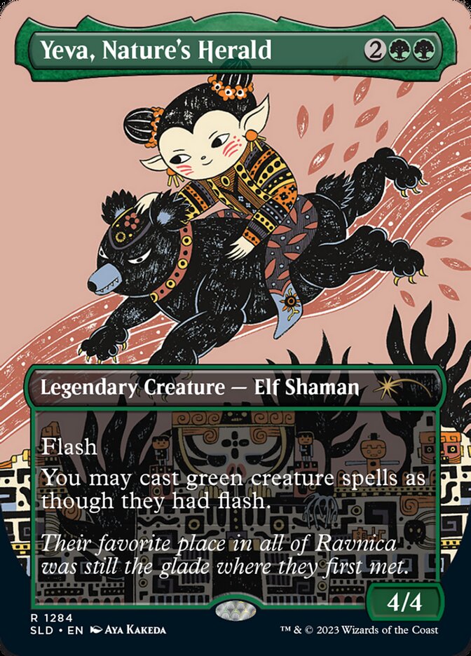 Yeva, Nature's Herald (1284) - [Foil, Borderless] Secret Lair Drop (SLD)