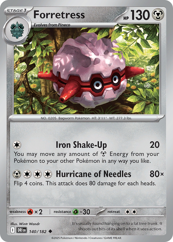 Forretress (140/182) - [Reverse Holo] Destined Rivals (DRI)