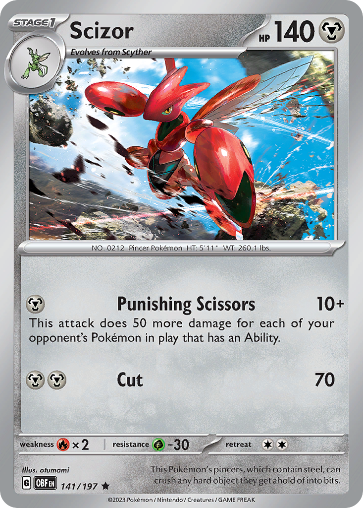 Scizor (141/197) - [Holo Foil] Obsidian Flames (OBF)