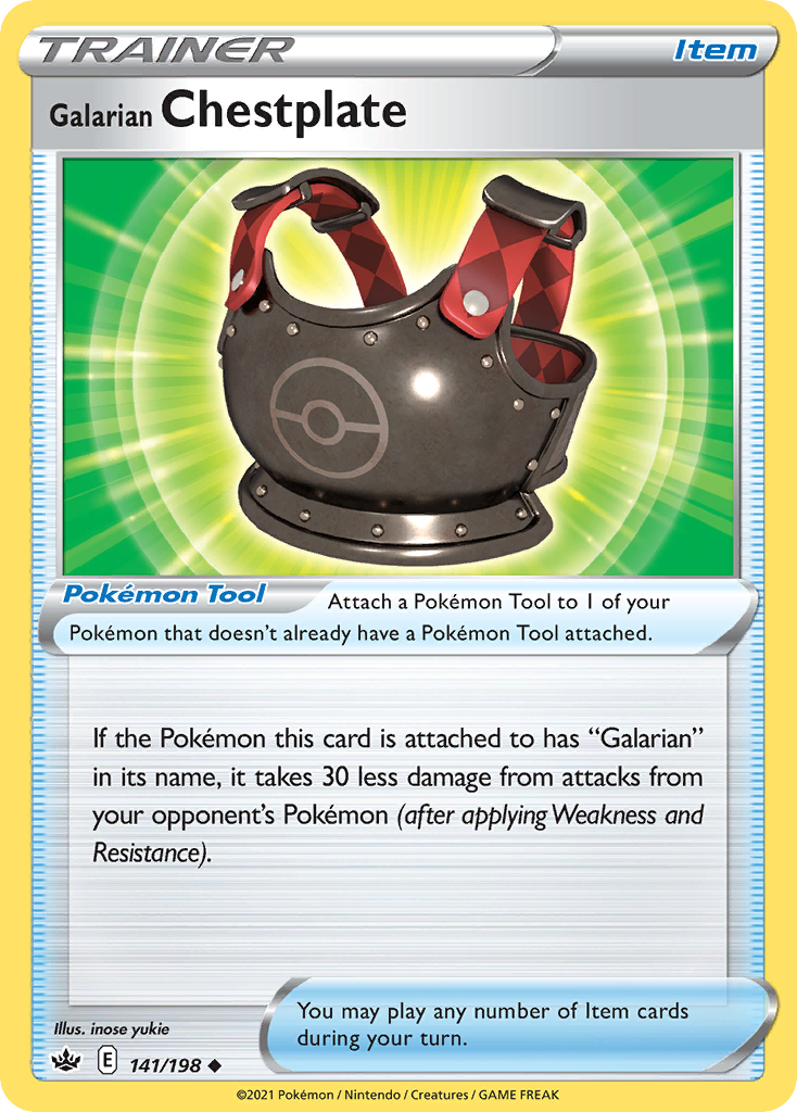Galarian Chestplate (141/198) - [Reverse Holo] Chilling Reign (CRE)