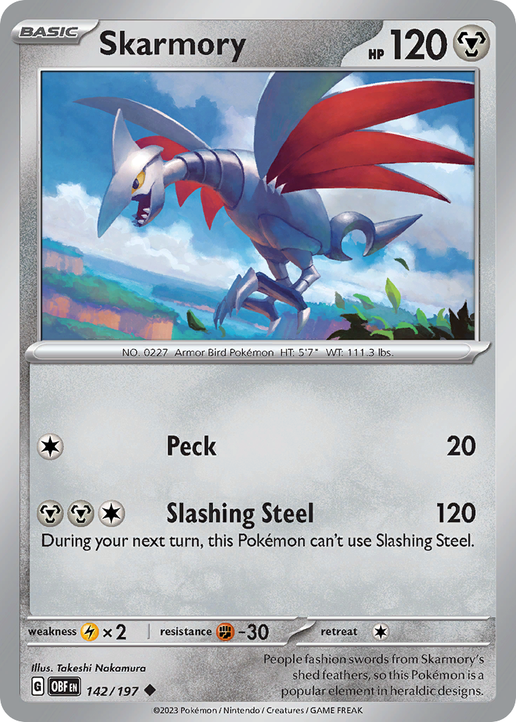 Skarmory (142/197) - Obsidian Flames (OBF)