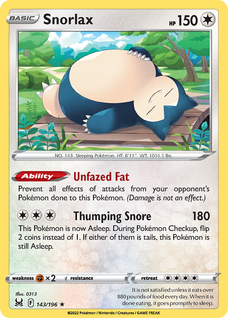 Snorlax (143/196) - [Holo Foil] Lost Origin (LOR)