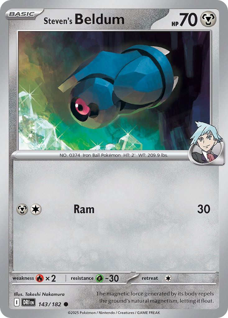Steven's Beldum (143/182) - [Reverse Holo] Destined Rivals (DRI)