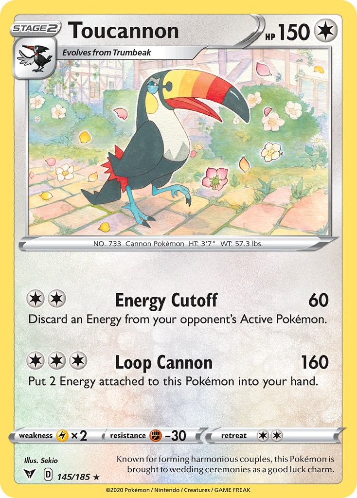 Toucannon (145/185) - [Reverse Holo] Vivid Voltage (VIV)