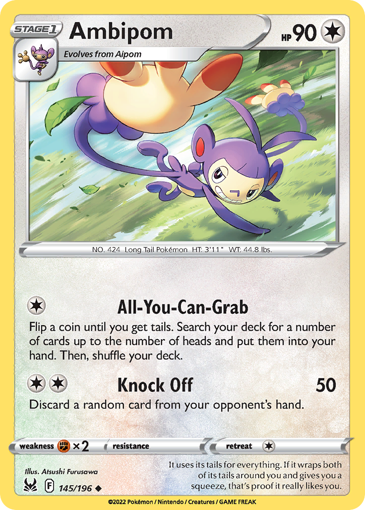 Ambipom (145/196) - [Reverse Holo] Lost Origin (LOR)