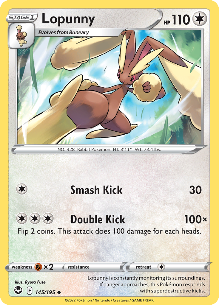 Lopunny (145/195) - [Reverse Holo] Silver Tempest (SIT)