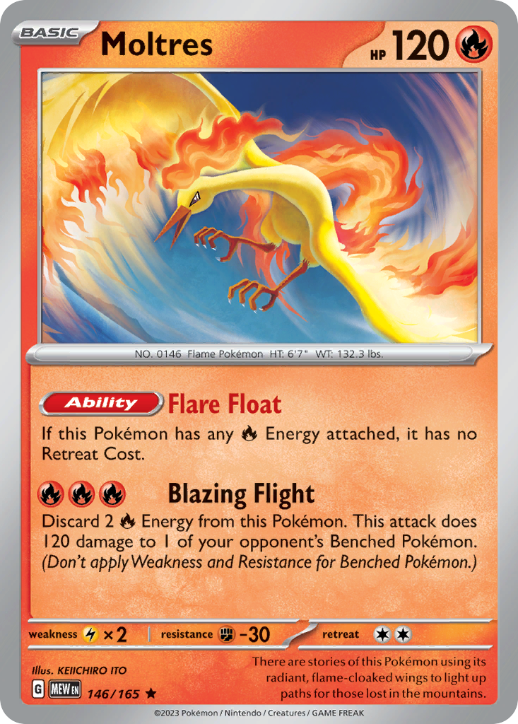 Moltres (146/165) - [Holo Foil] SV3PT5: 151 (MEW)