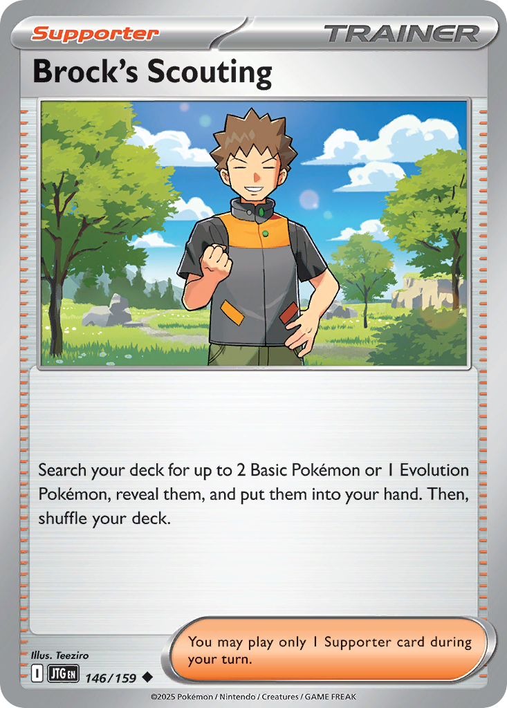 holographic brock trainer card Brock's Scouting (146/159)