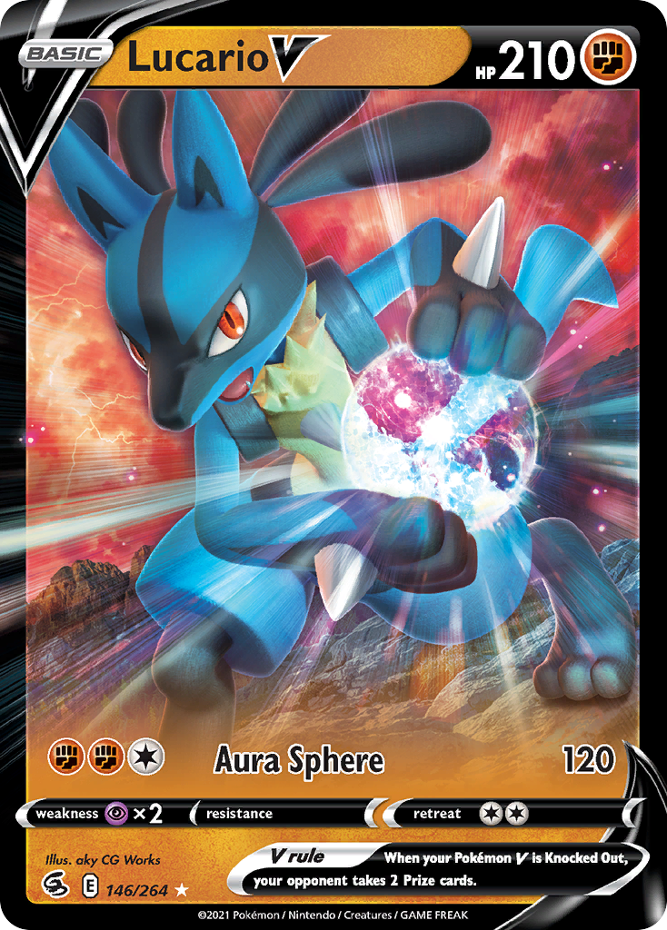 Lucario V (146/264) - [Holo Foil] Fusion Strike (FST)