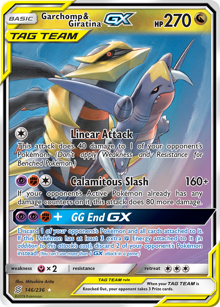 Garchomp & Giratina-GX (146/236) - [Holo Foil] Unified Minds (UNM)