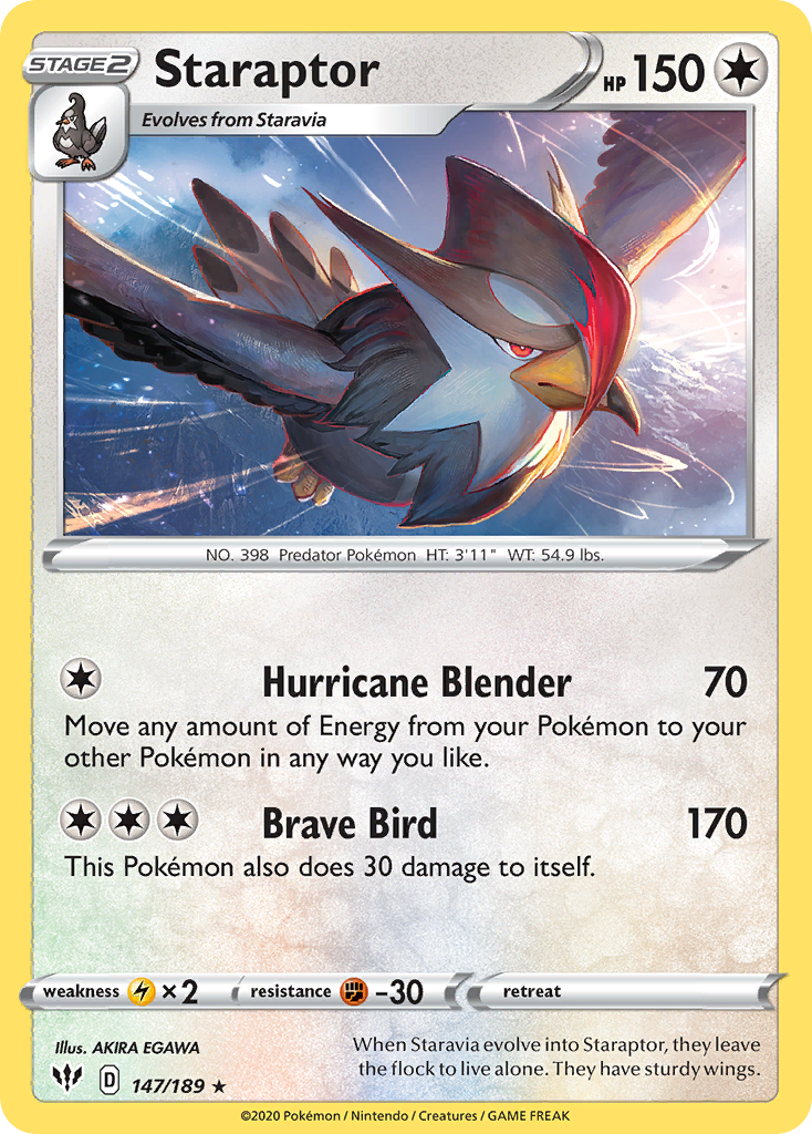 Staraptor (147/189) - [Reverse Holo] Darkness Ablaze (DAA)