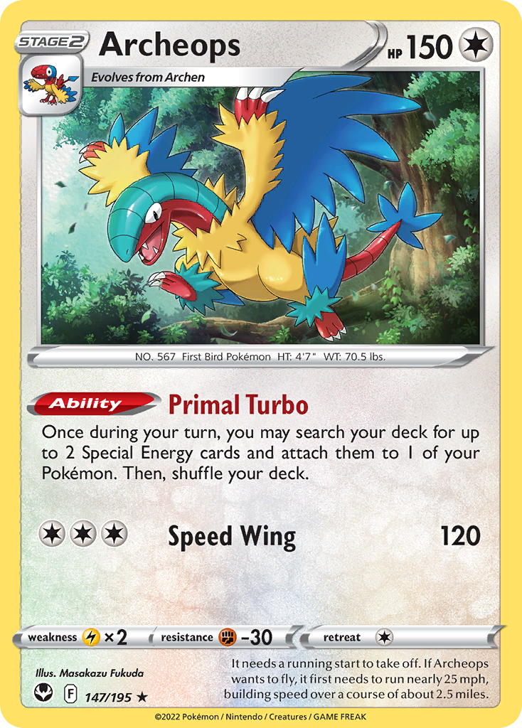 Archeops (147/195) - [Reverse Holo] Silver Tempest (SIT)