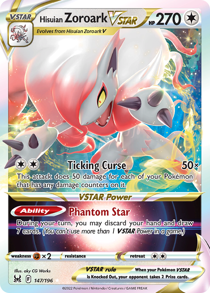 Hisuian Zoroark VSTAR (147/196) - [Holo Foil] Lost Origin (LOR)