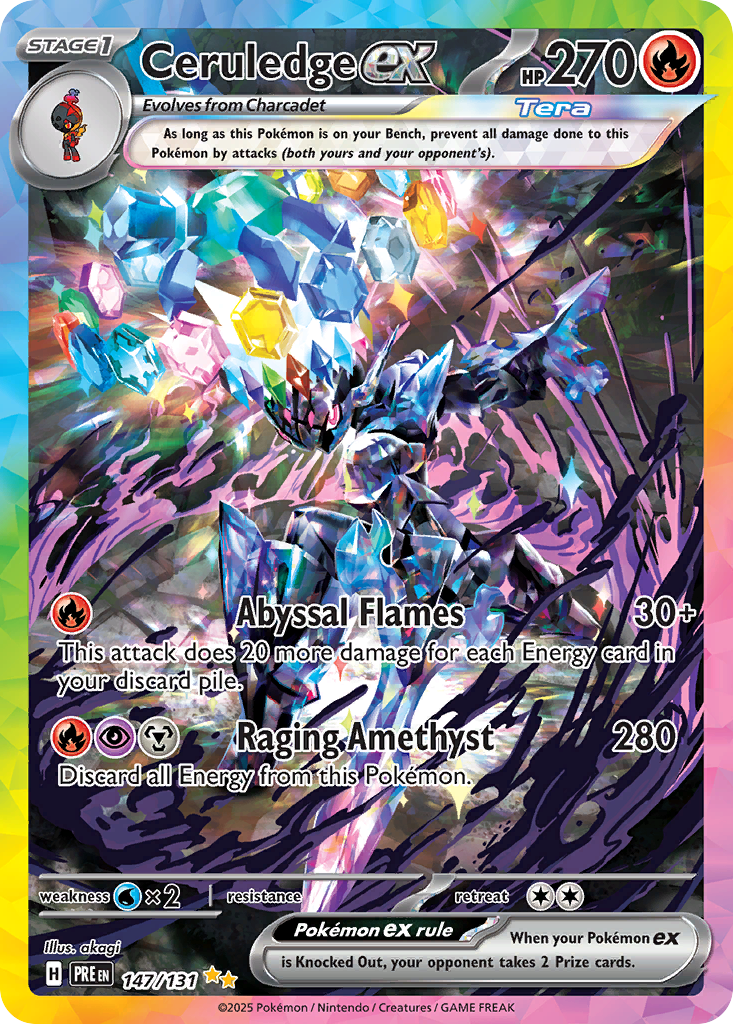 rare pikachu card red cheeks Ceruledge ex (147/131)