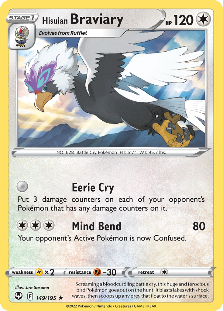 Hisuian Braviary (149/195) - [Reverse Holo] Silver Tempest (SIT)
