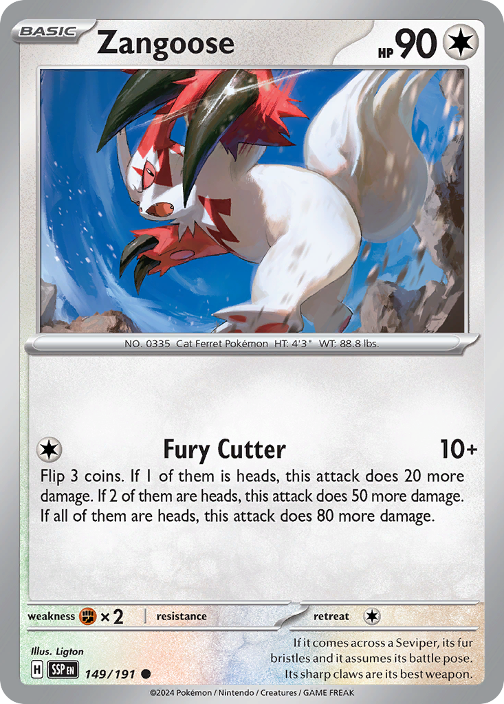 Zangoose (149/191) - [Reverse Holo] Surging Sparks (SSP)