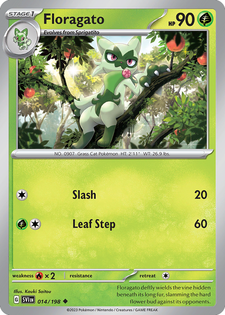 Floragato (14/198) - [Reverse Holo] Scarlet & Violet (SVI)