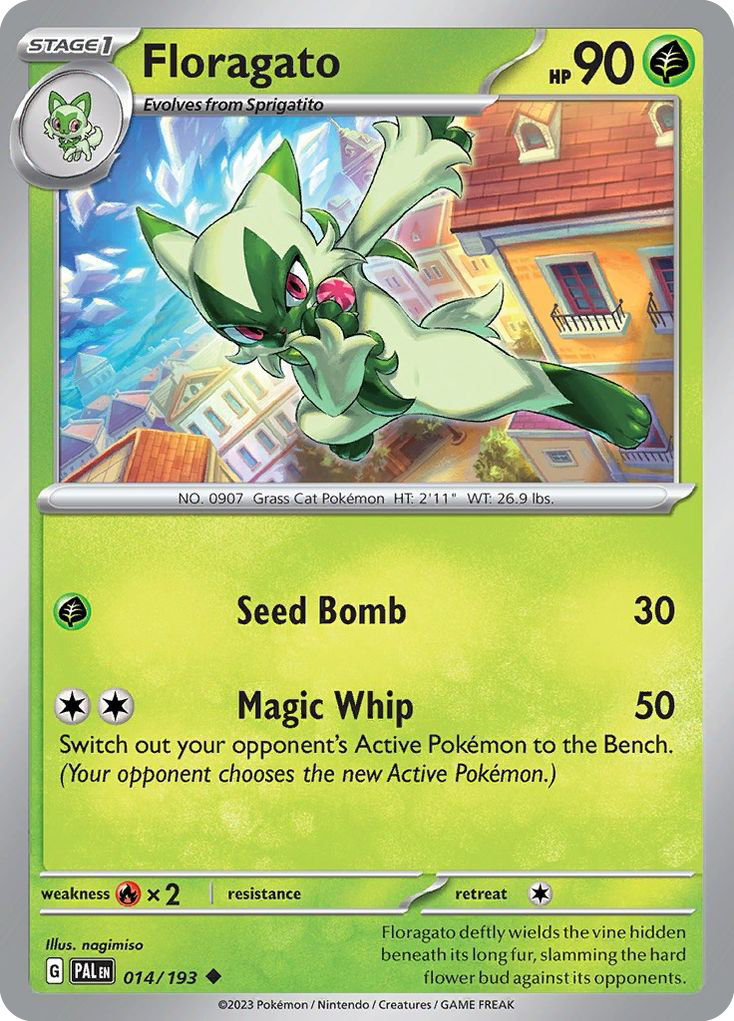 Floragato (14/193) - [Reverse Holo] Paldea Evolved (PAL)
