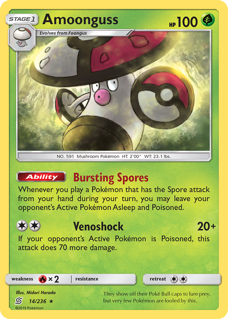 Amoonguss (14/236) - [Reverse Holo] Unified Minds (UNM)