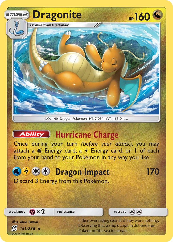 Dragonite (151/236) - [Reverse Holo] Unified Minds (UNM)