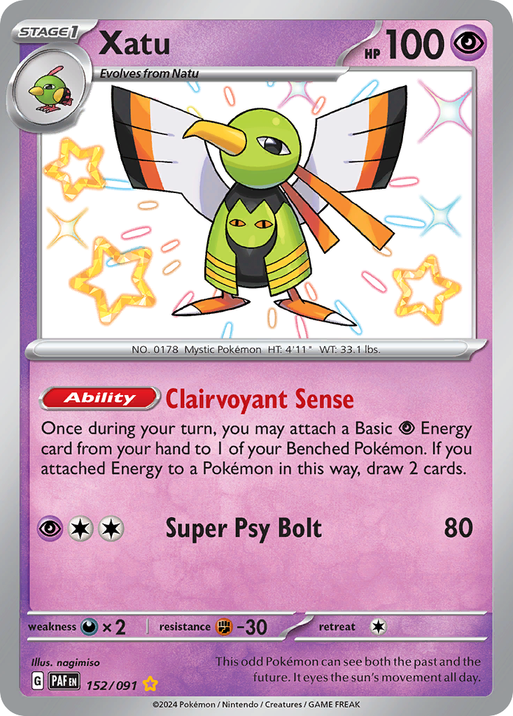 Xatu (152/91) - [Shiny Holo] Paldean Fates (PAF)