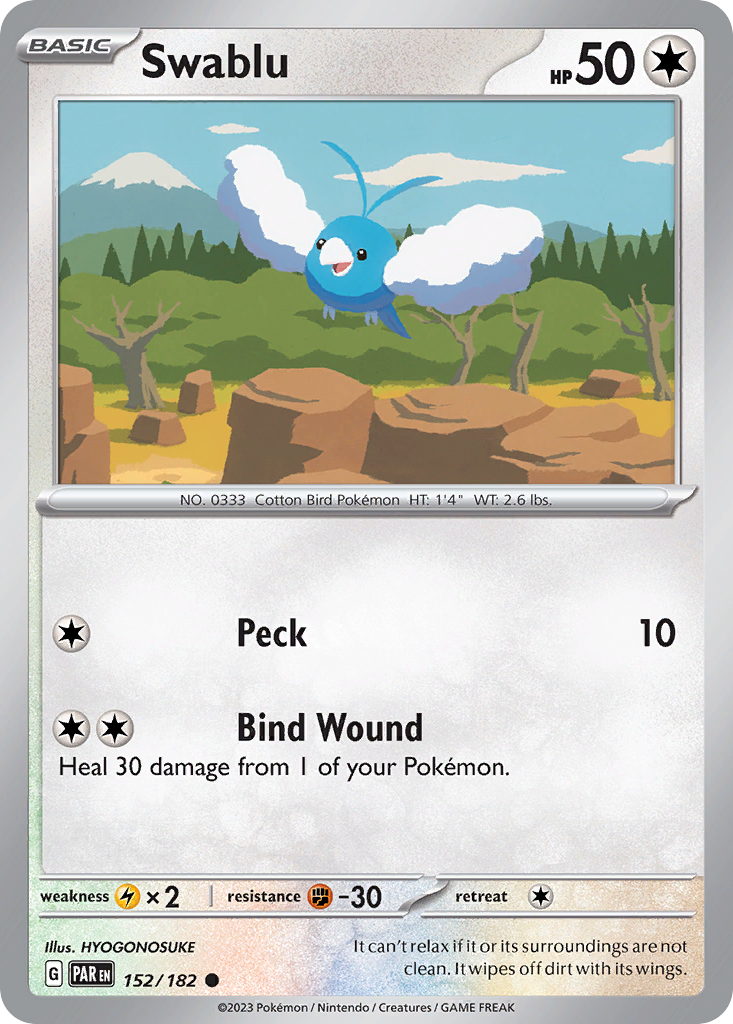 Swablu (152/182) - [Reverse Holo] Paradox Rift (PAR)