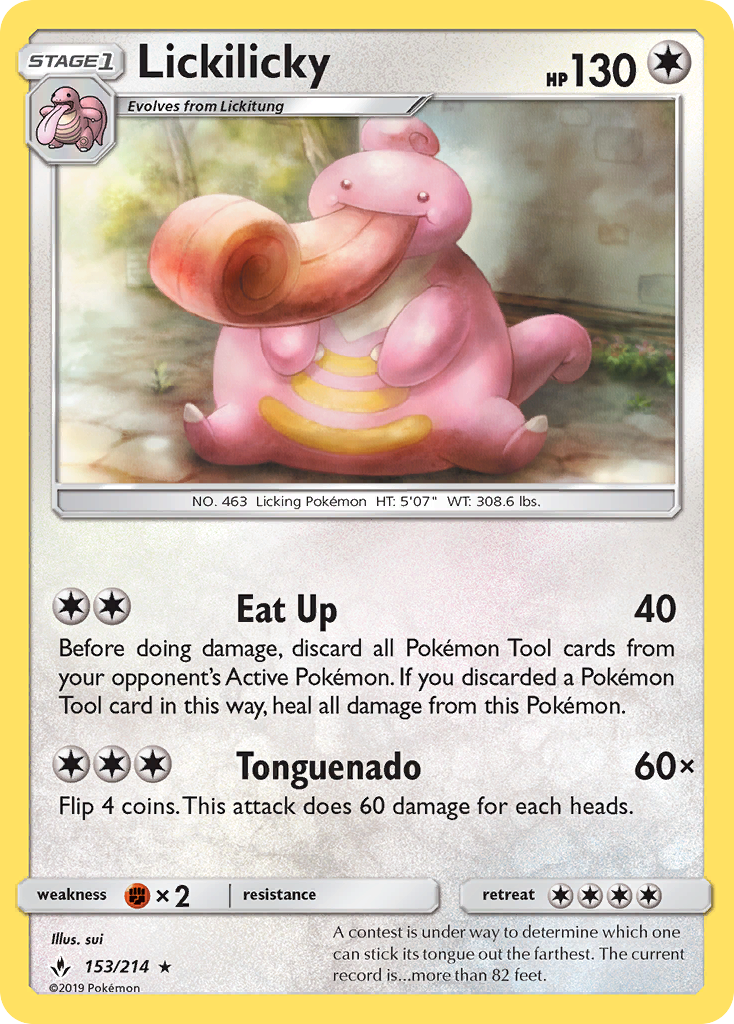 Lickilicky (153/214) - [Reverse Holo] Unbroken Bonds (UNB)